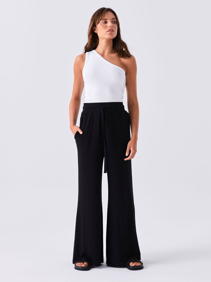 Asymmetric Organic Cotton Knit Tank - White