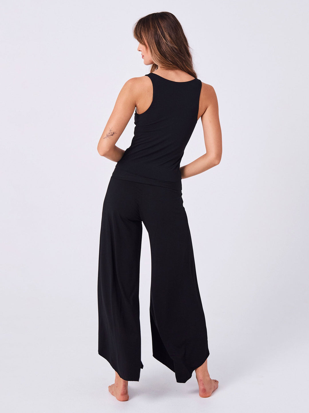 Modal Tulip Flare Pant - Black