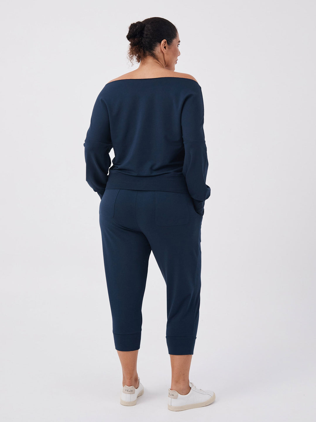 Breeze French Terry Cropped Jogger - Navy