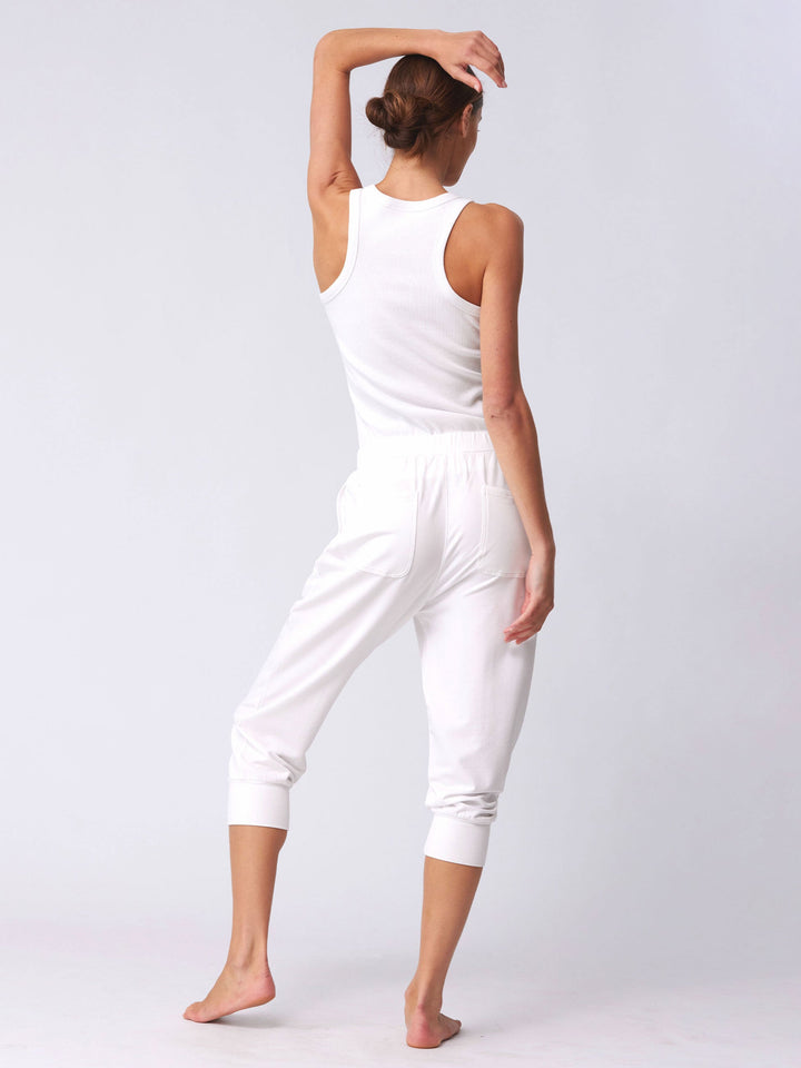 Breeze French Terry Cropped Jogger - White