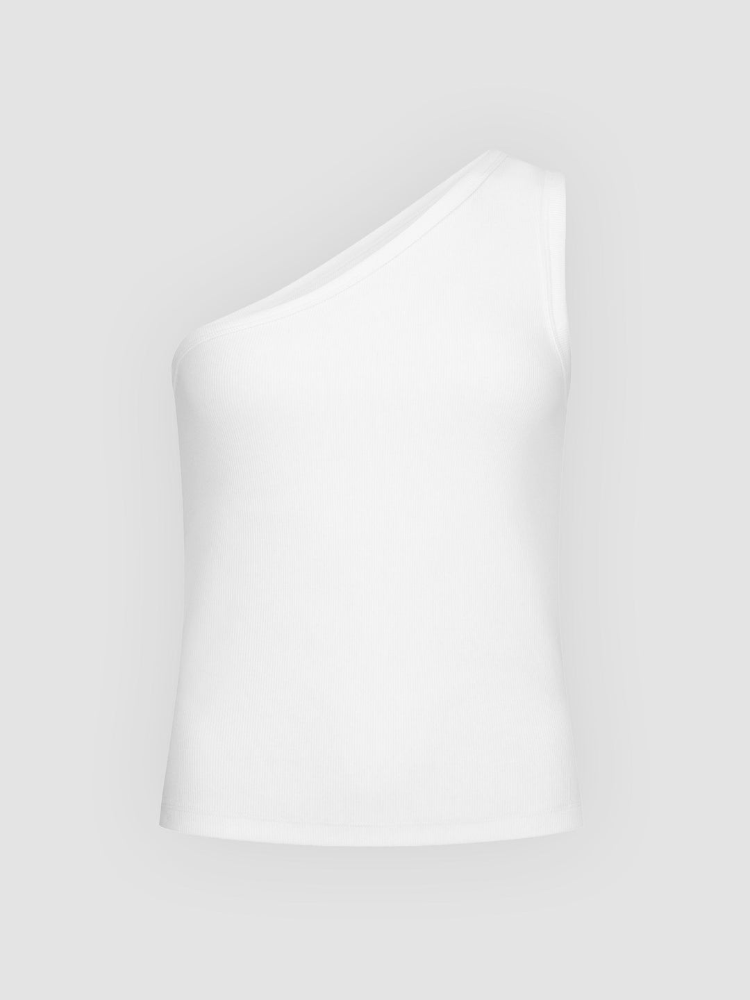 Asymmetric Organic Cotton Knit Tank - White