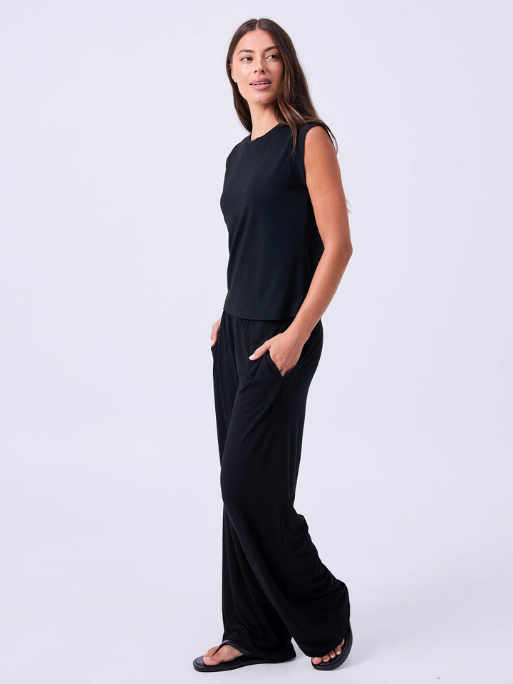 Modal Cap Sleeve Tee - Black