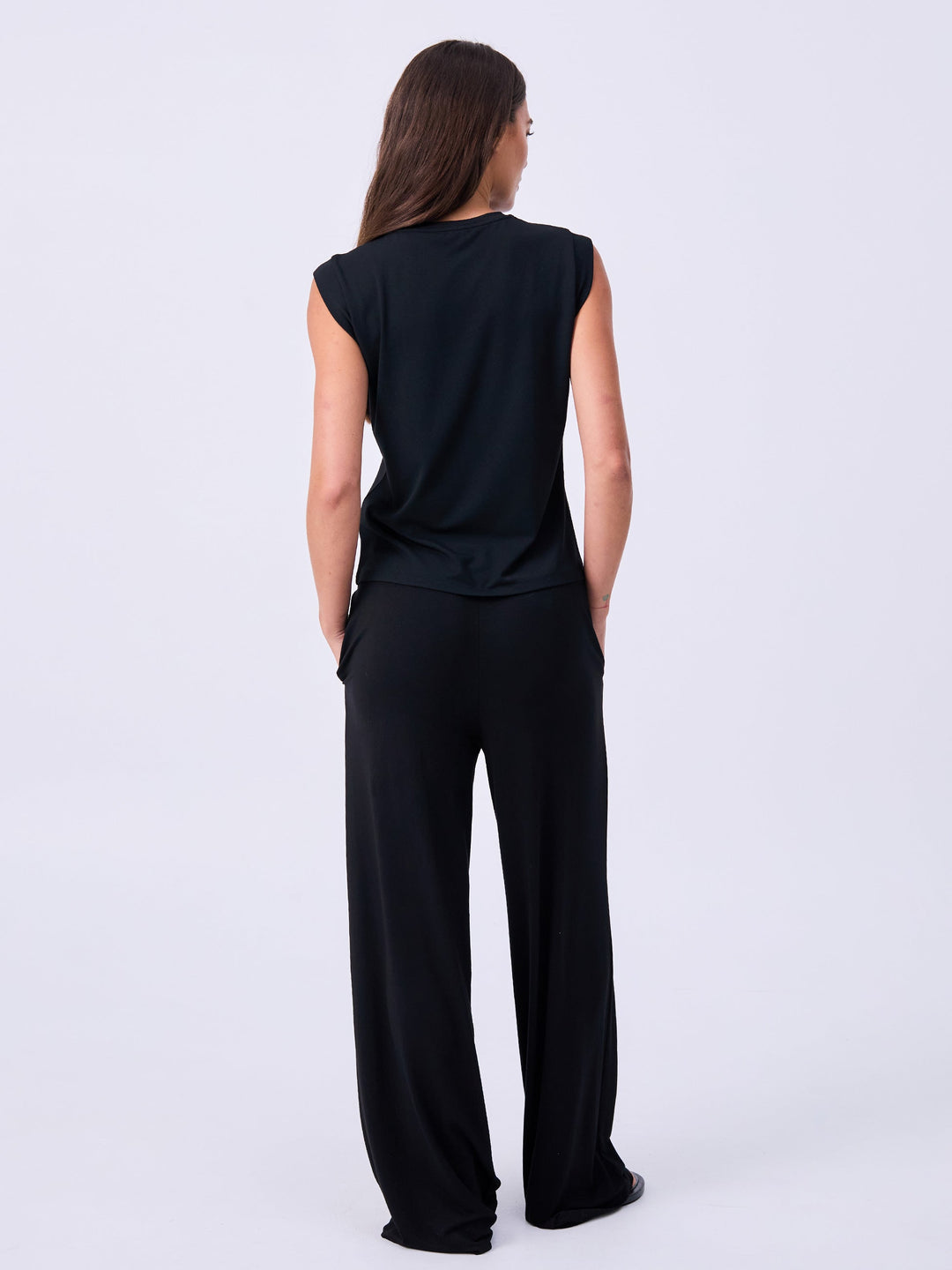 Modal Cap Sleeve Tee - Black