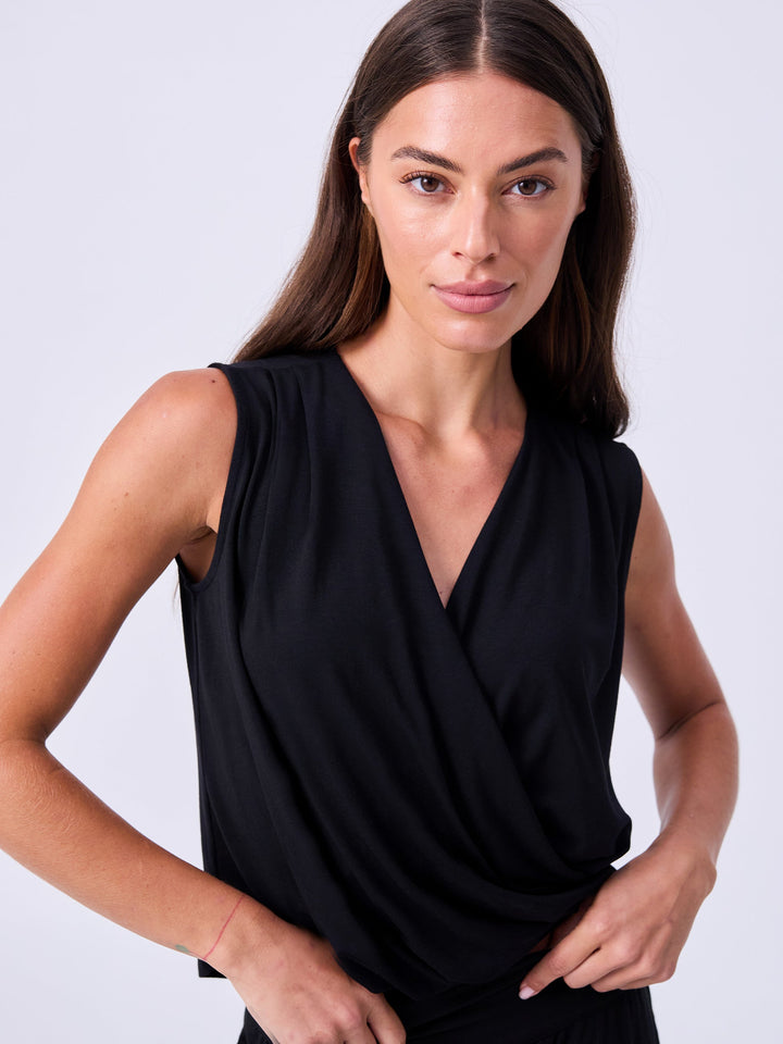 Athena Drape Top - Black