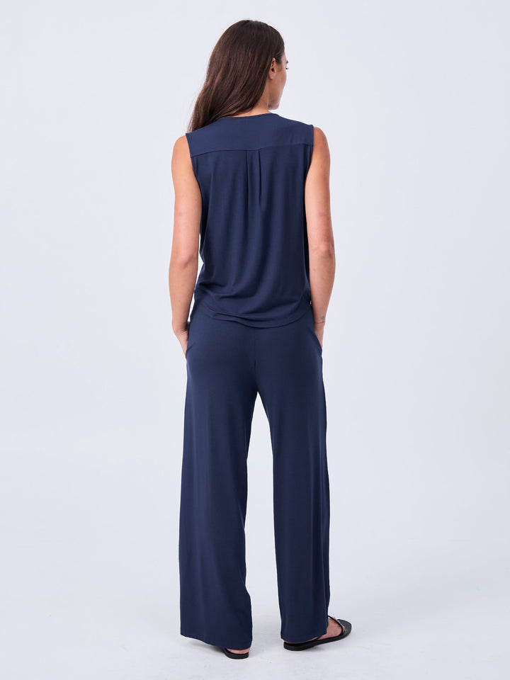 Athena Drape Top - Navy