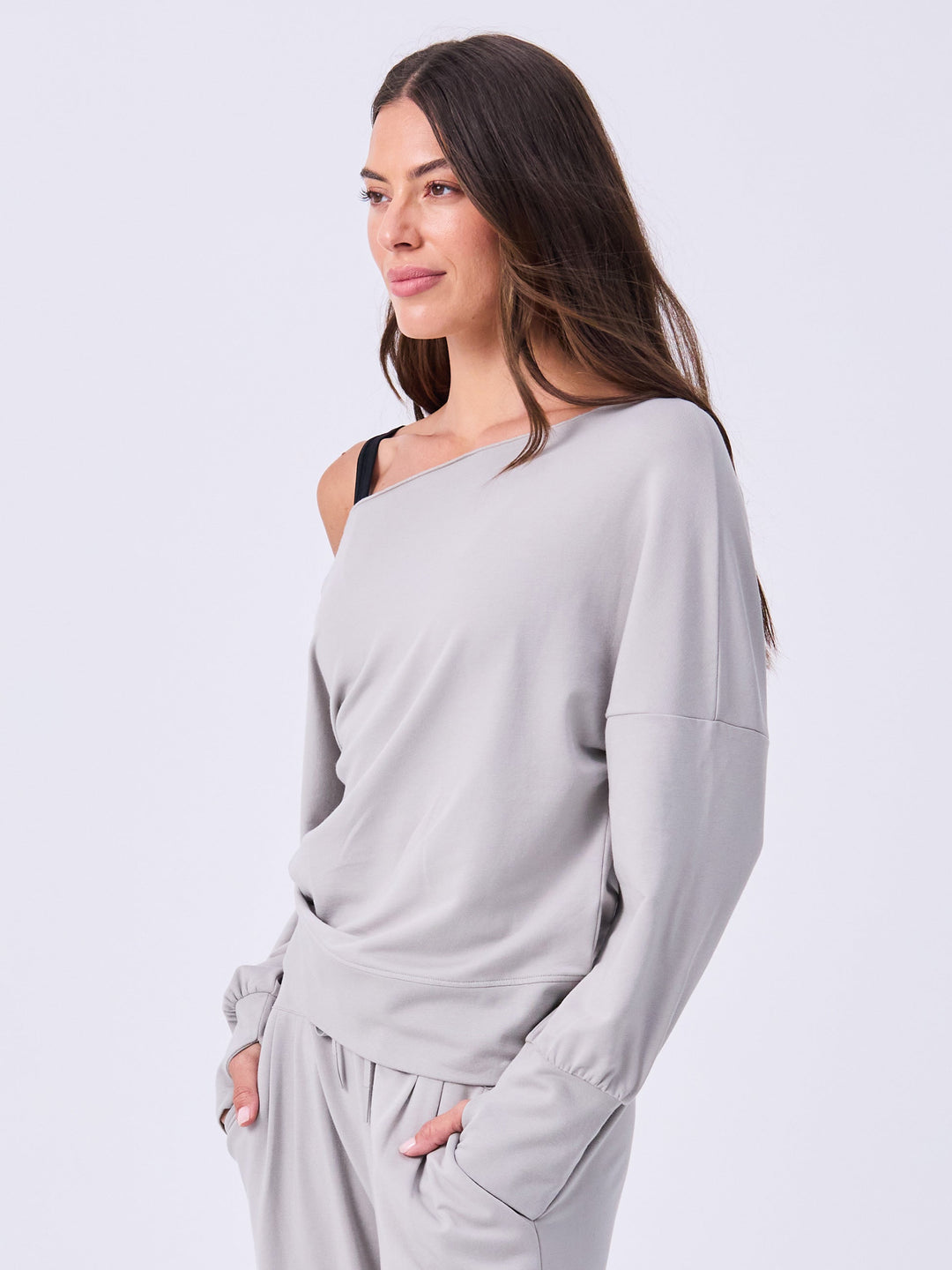 French Terry Off Shoulder Sweatshirt  - Paloma