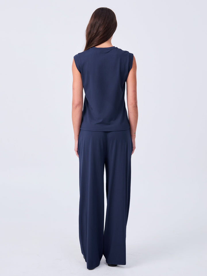 Modal Cap Sleeve Tee - Navy