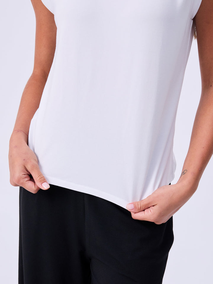 Modal Cap Sleeve Tee - White