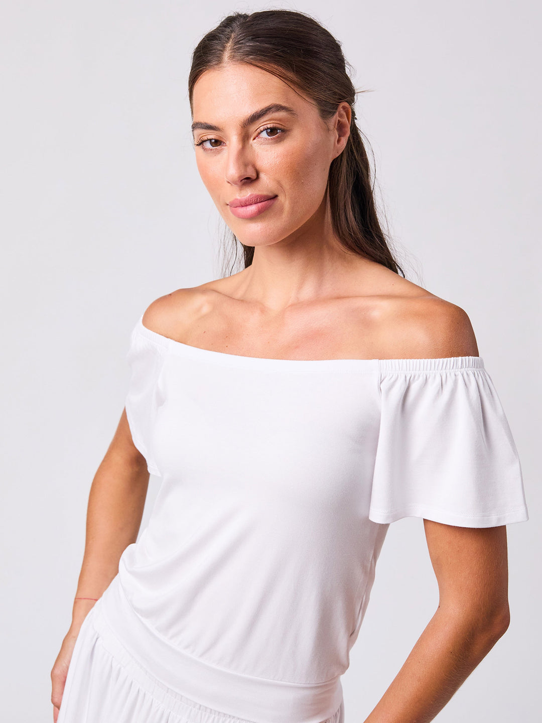 Off Shoulder Bell Sleeve Top - White
