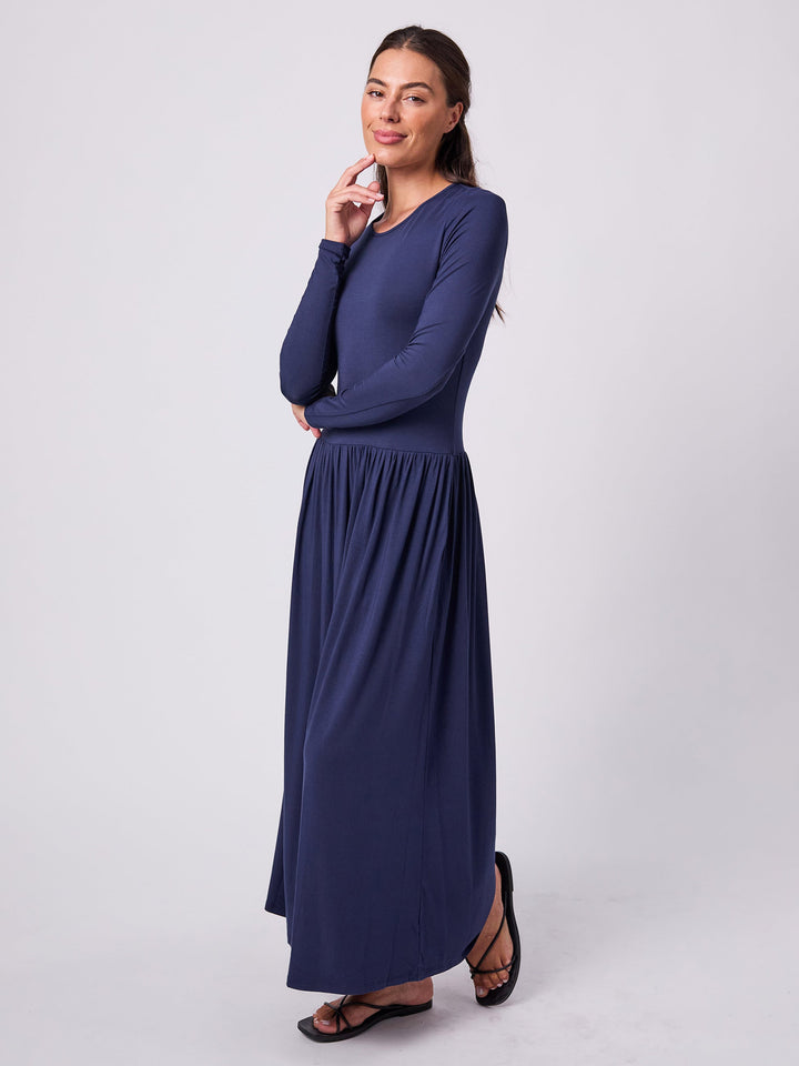 Long Essential Maxi Dress - Navy