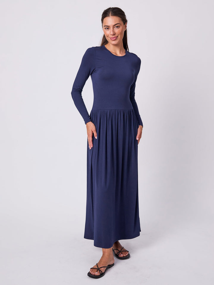 Long Essential Maxi Dress - Navy