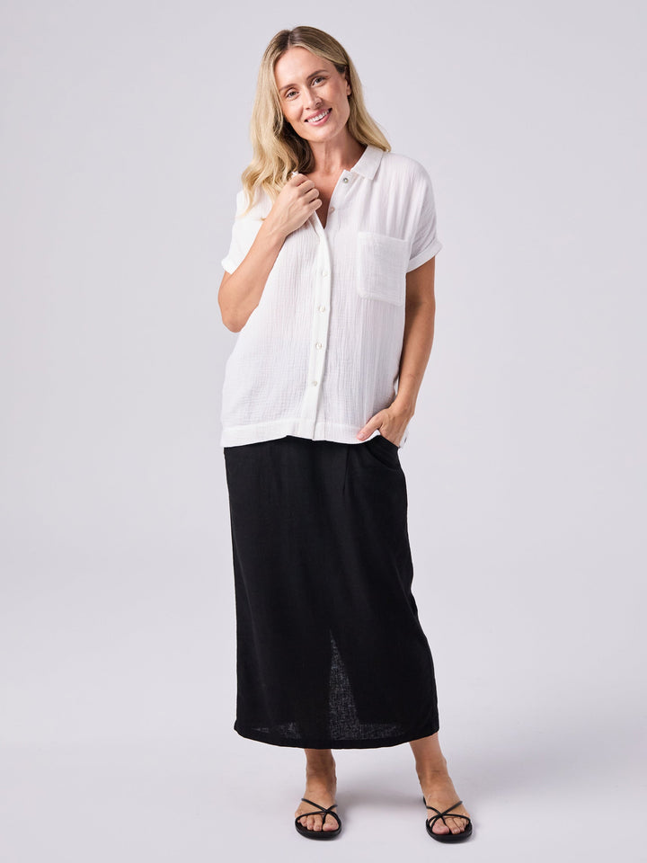 Textured Cheesecloth Shirt - White