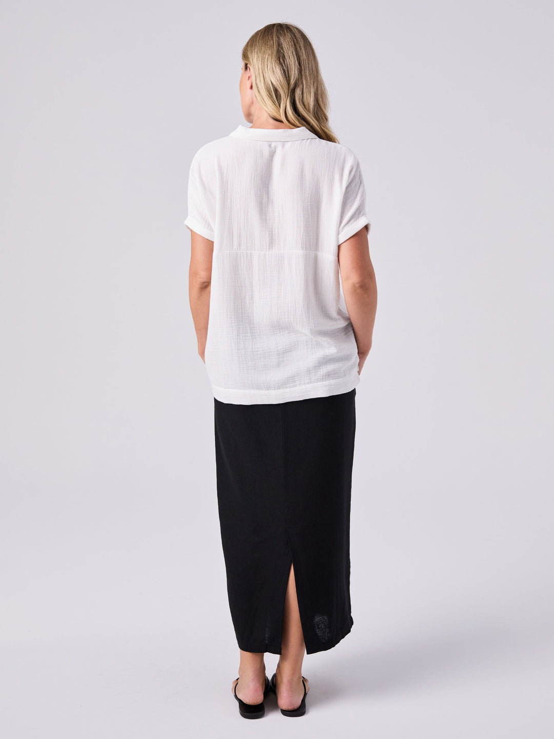 Textured Cheesecloth Shirt - White