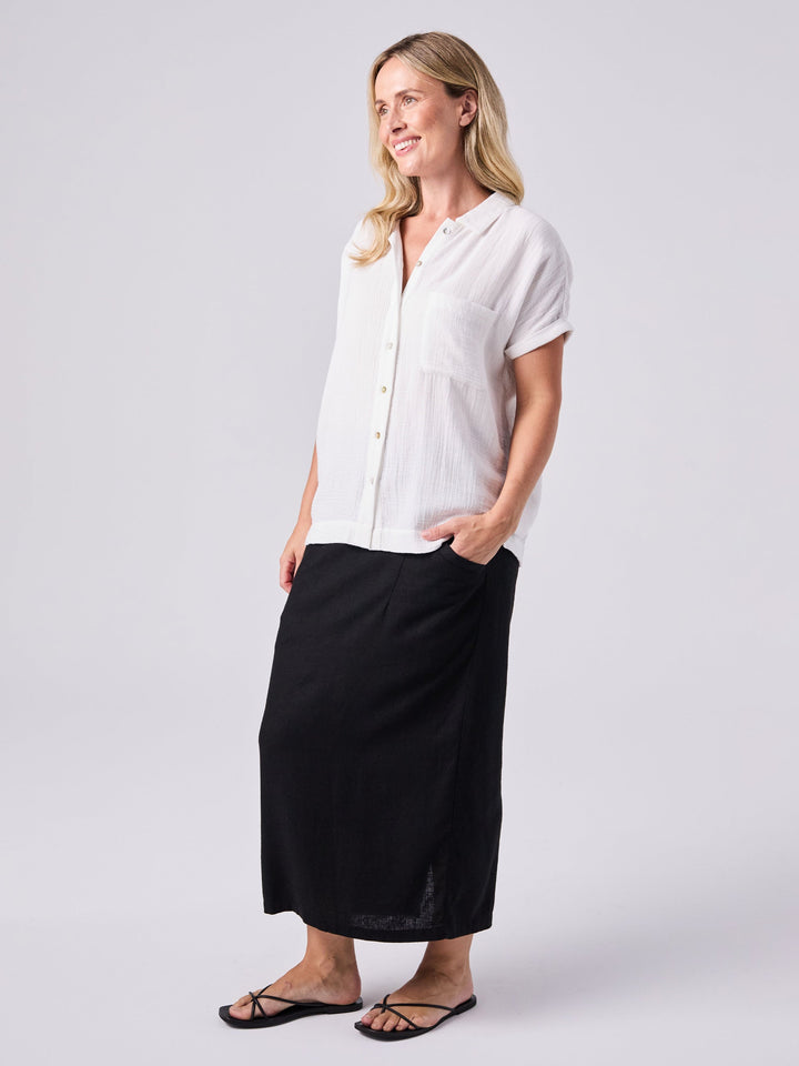 Textured Cheesecloth Shirt - White