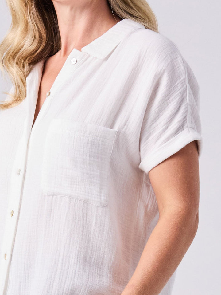Textured Cheesecloth Shirt - White