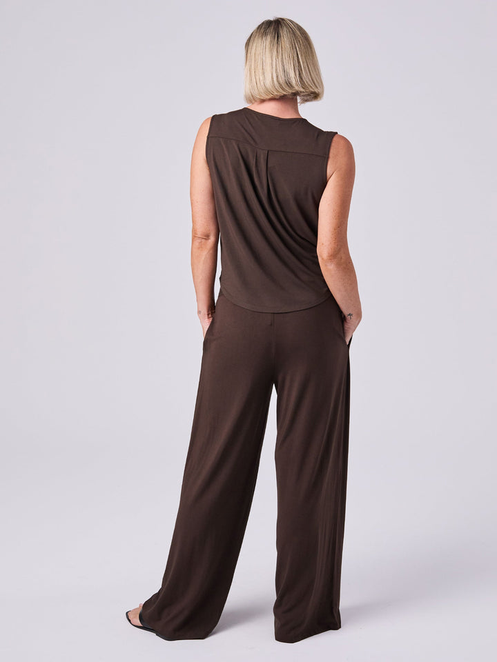 Athena Drape Top - Coffee Bean