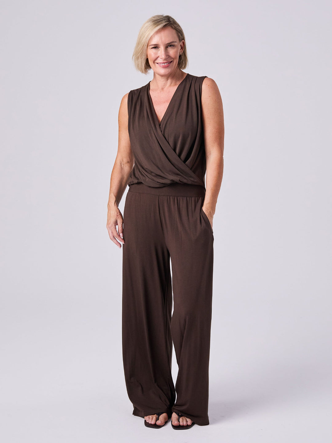 Athena Drape Top - Coffee Bean
