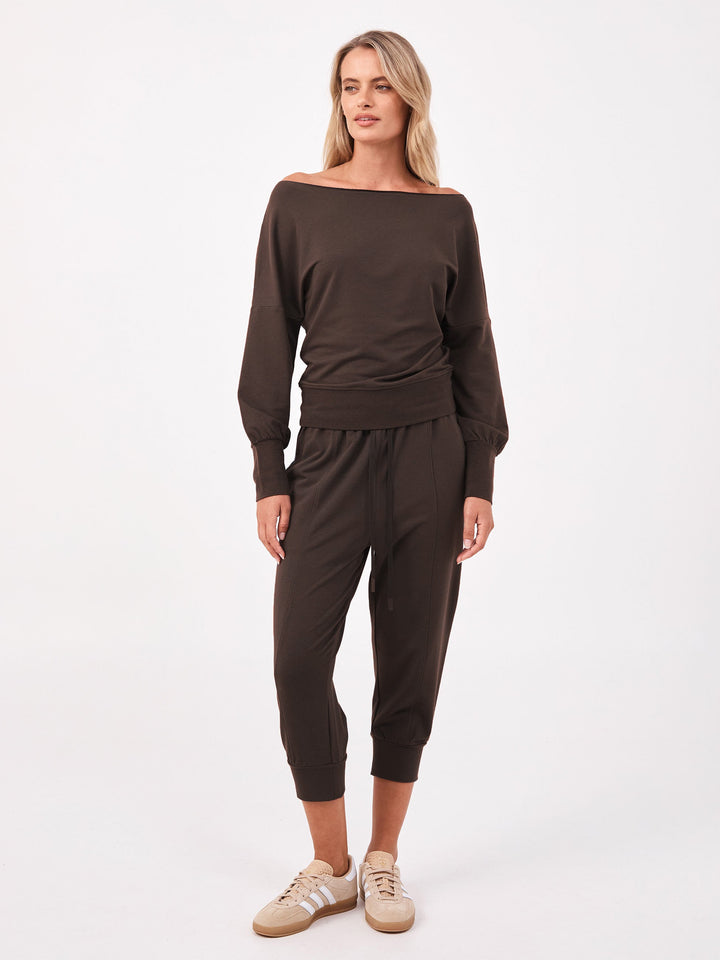 Breeze French Terry Cropped Jogger - Coffee Bean