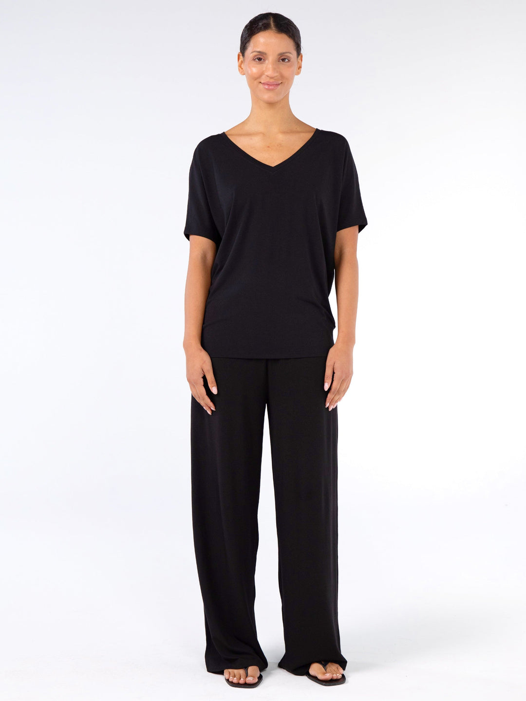 Celine V Neck Top - Black