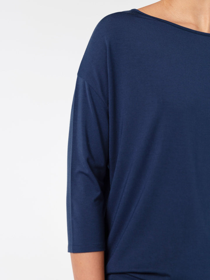 Modal Luxe Layer Tee  3/4 Sleeve - Navy
