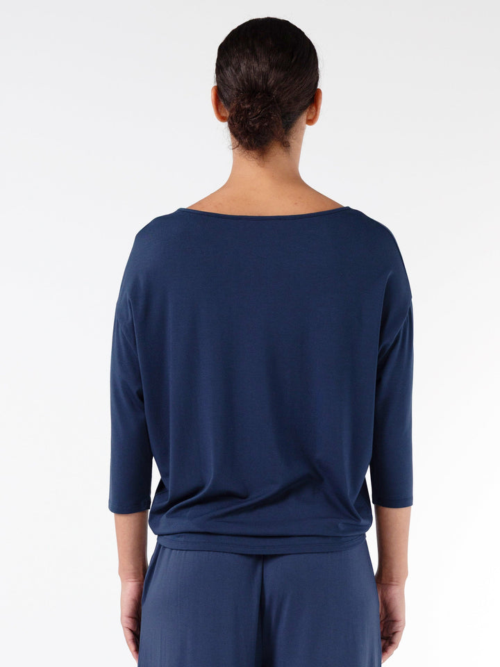 Modal Luxe Layer Tee  3/4 Sleeve - Navy