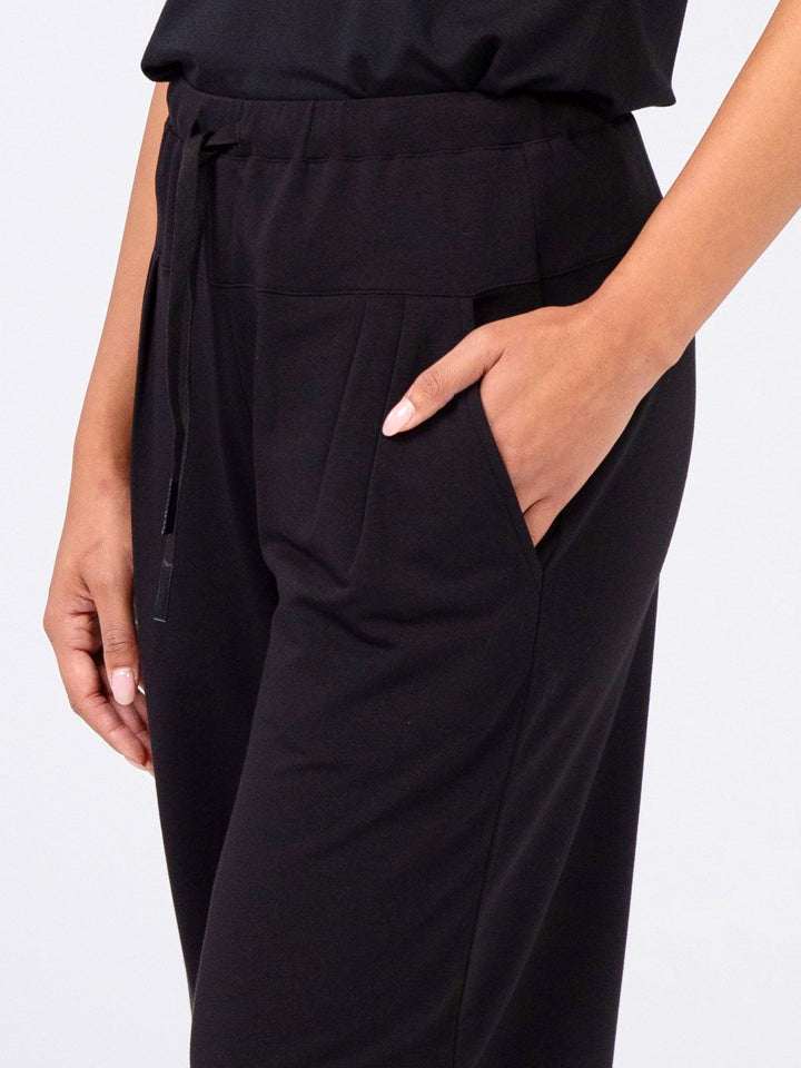 Kyoto Ankle Length French Terry Jogger - Black