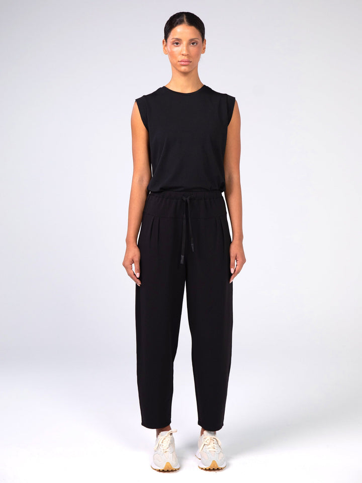 Kyoto Ankle Length French Terry Jogger - Black
