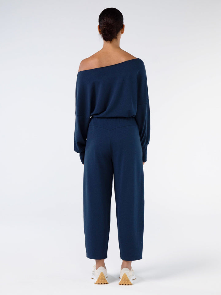 Kyoto Ankle Length French Terry Jogger - Navy