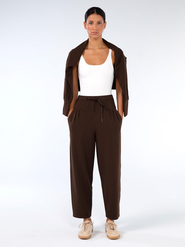 Kyoto Ankle Length French Terry Jogger - Coffee Bean