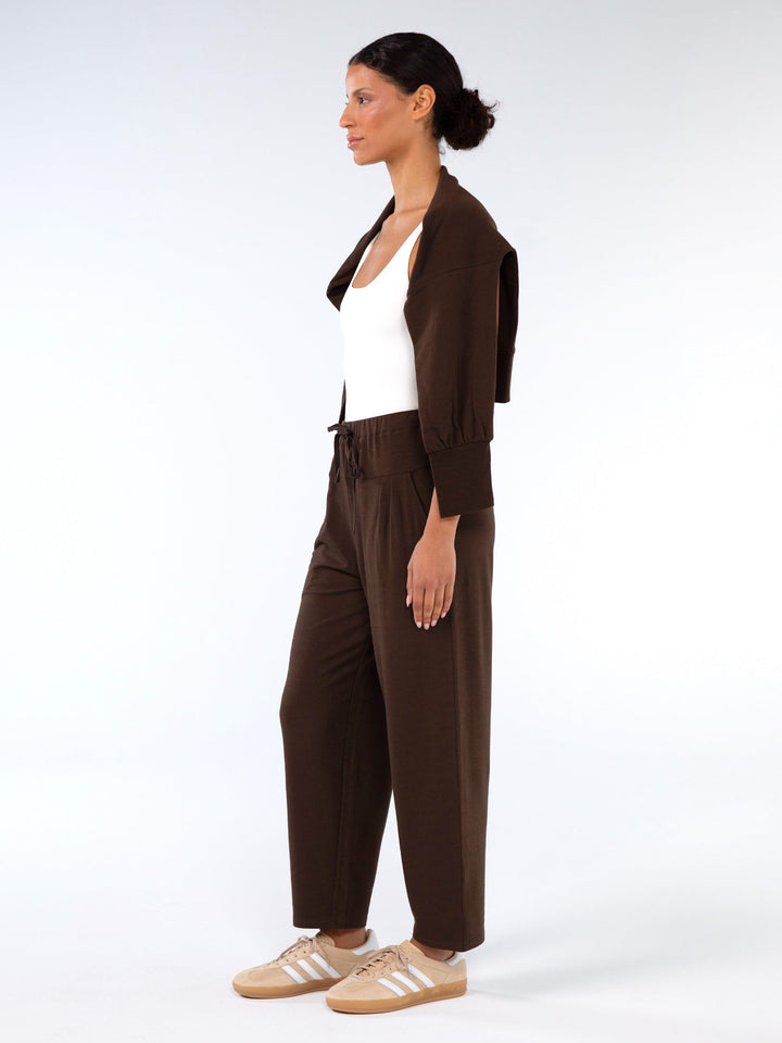 Kyoto Ankle Length French Terry Jogger - Coffee Bean