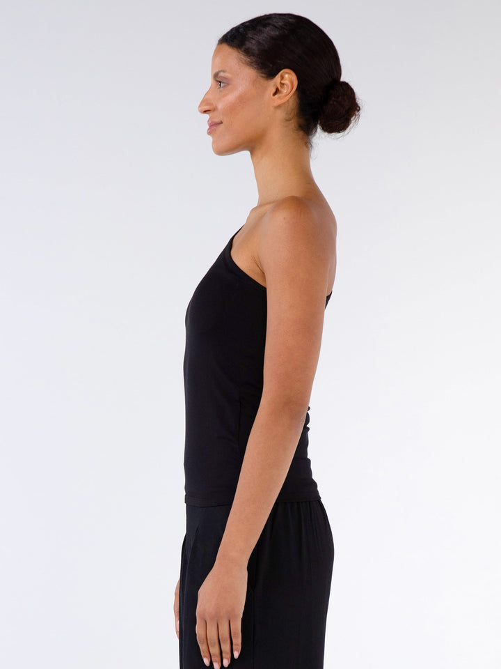 Asymmetric Modal Top - Black