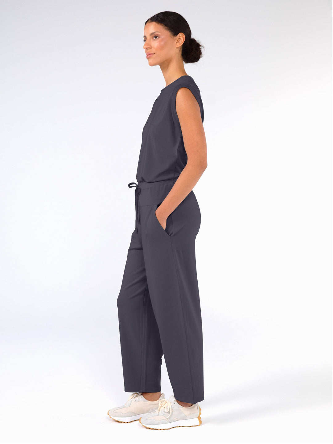 Kyoto Ankle Length French Terry Jogger - Charcoal