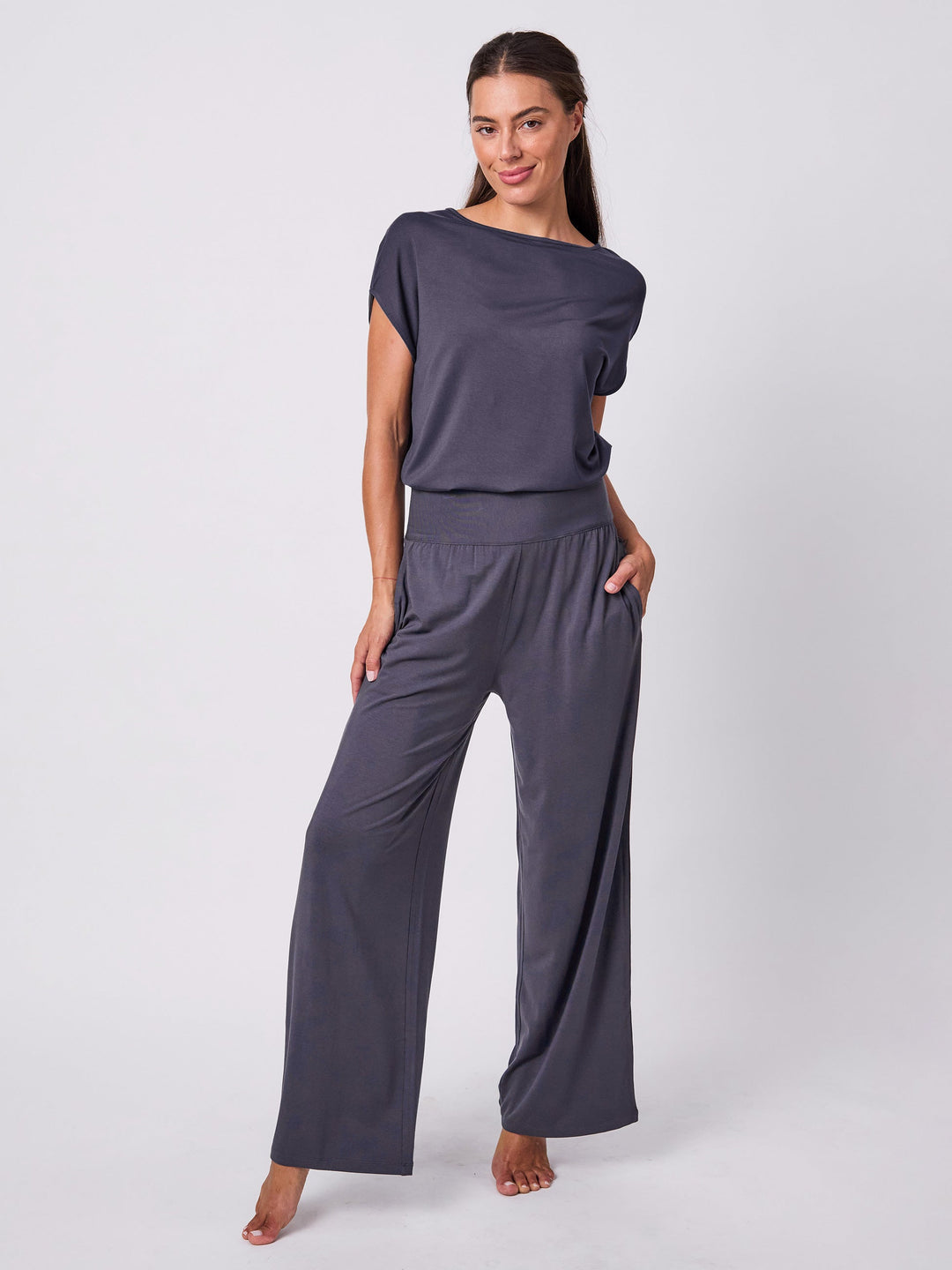 Nomad Modal Wide Leg Pant - Charcoal