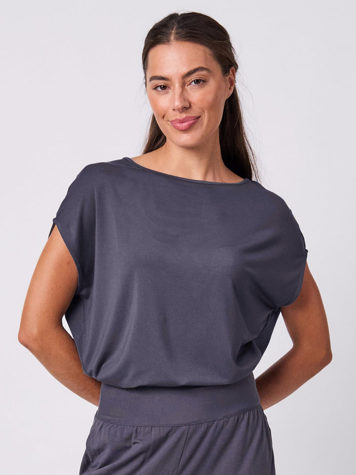 Modal Luxe Layer Tee - Charcoal