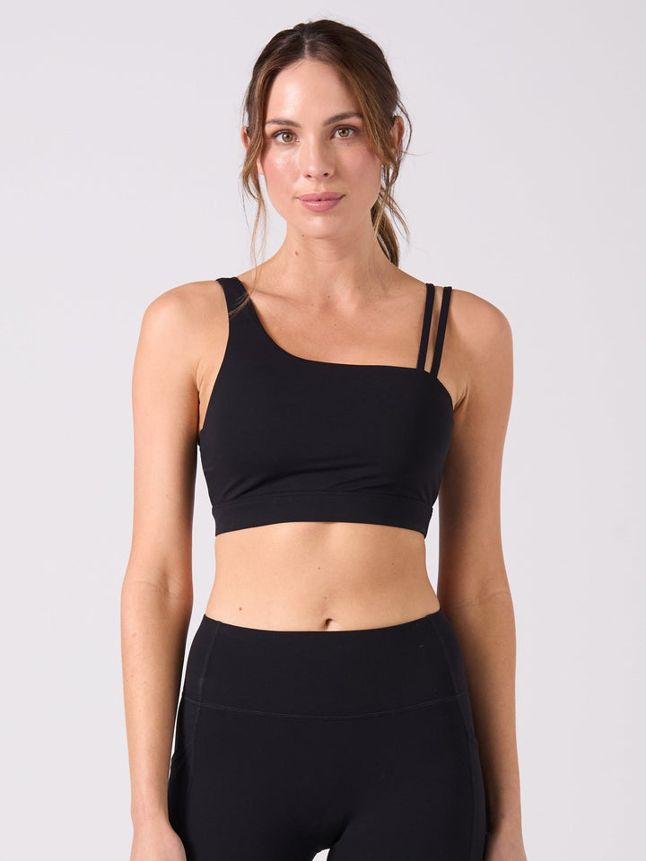 Elevate Double Strap Sports Bra - Black