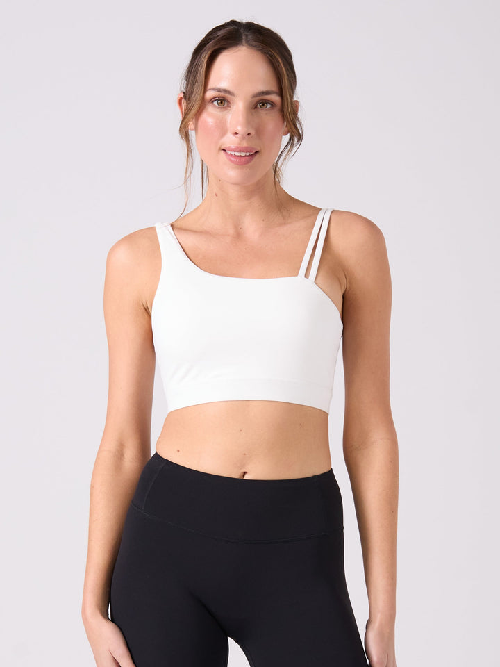 Elevate Double Strap Sports Bra - White