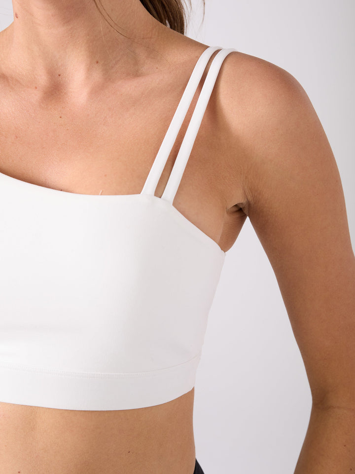 Elevate Double Strap Sports Bra - White