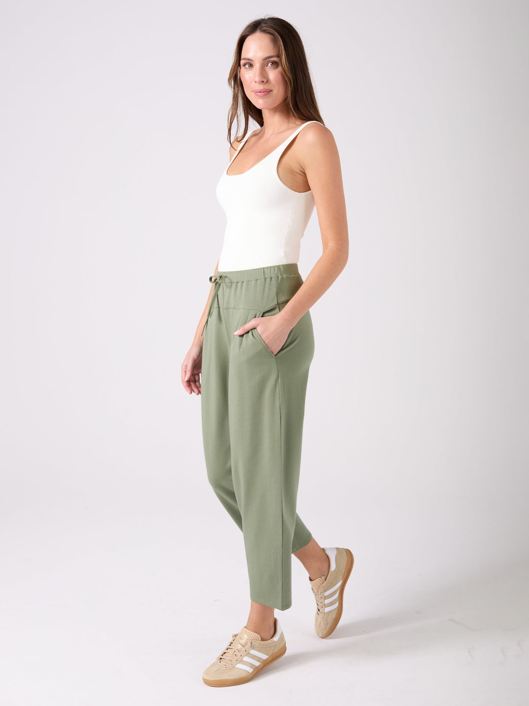 Kyoto Ankle Length French Terry Jogger - Willow