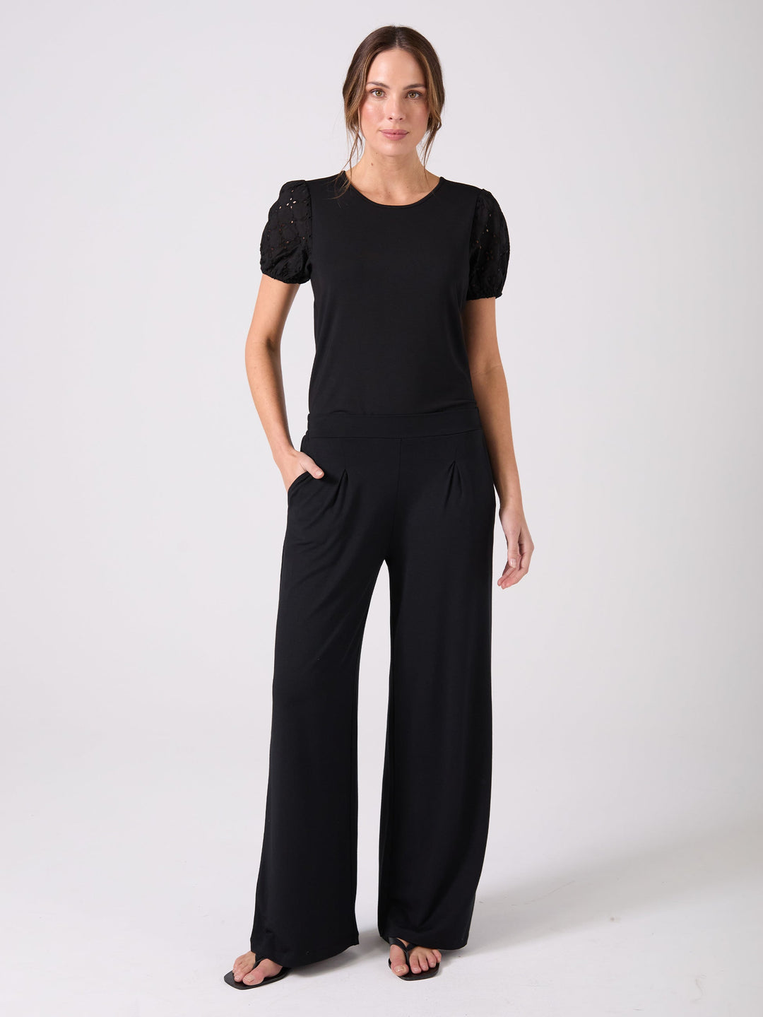 Broderie Anglaise Top - Black