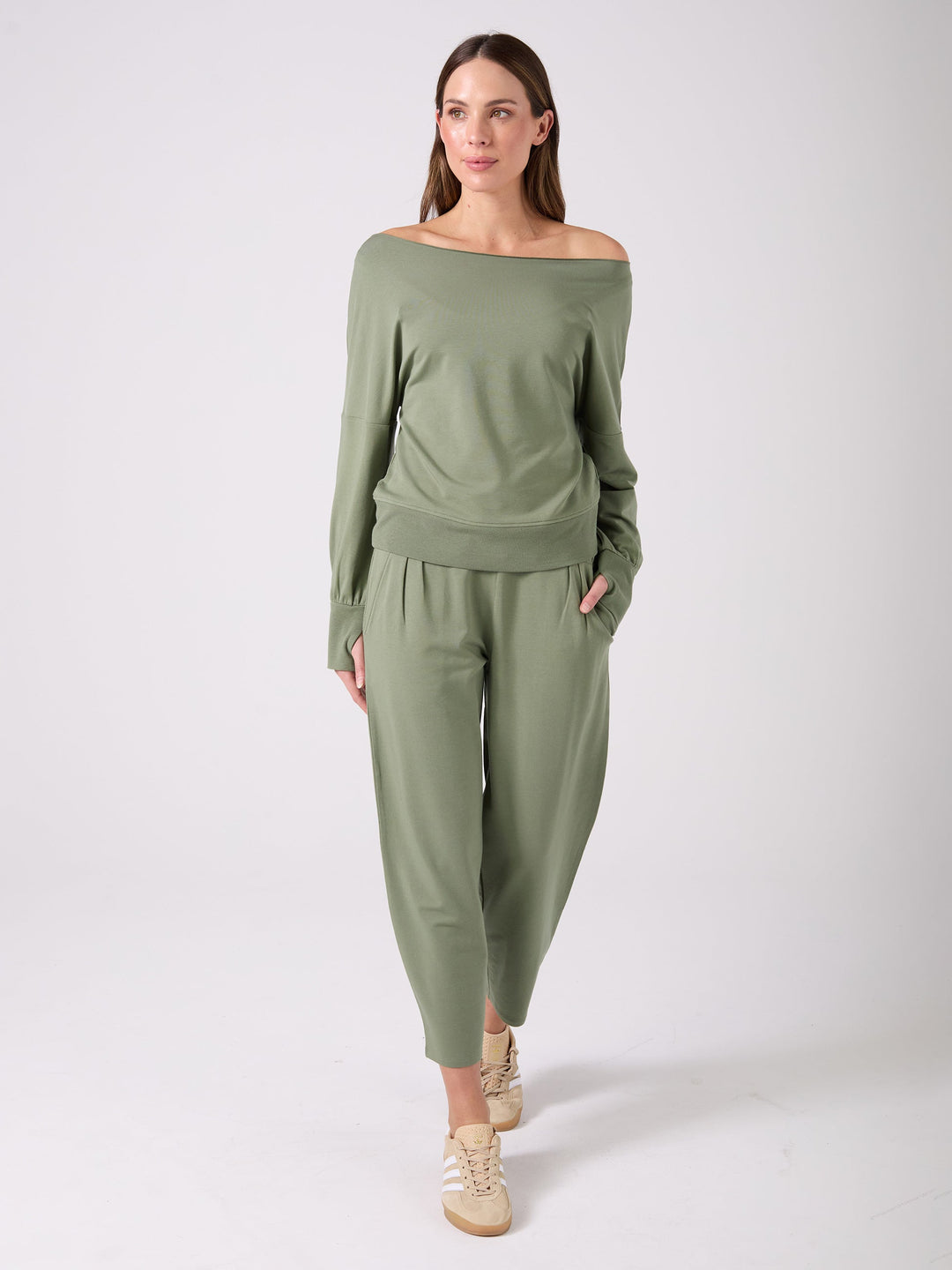 Kyoto Ankle Length French Terry Jogger - Willow