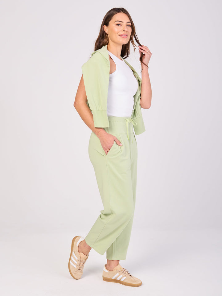 Kyoto Ankle Length French Terry Jogger - Matcha Green