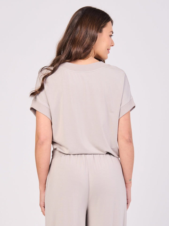 Simone V  Neck Top- Paloma