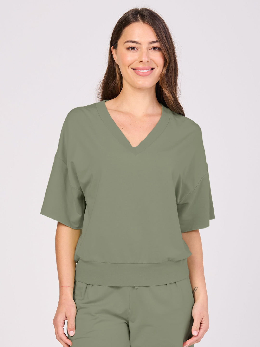 V Neck Sweat  - willow