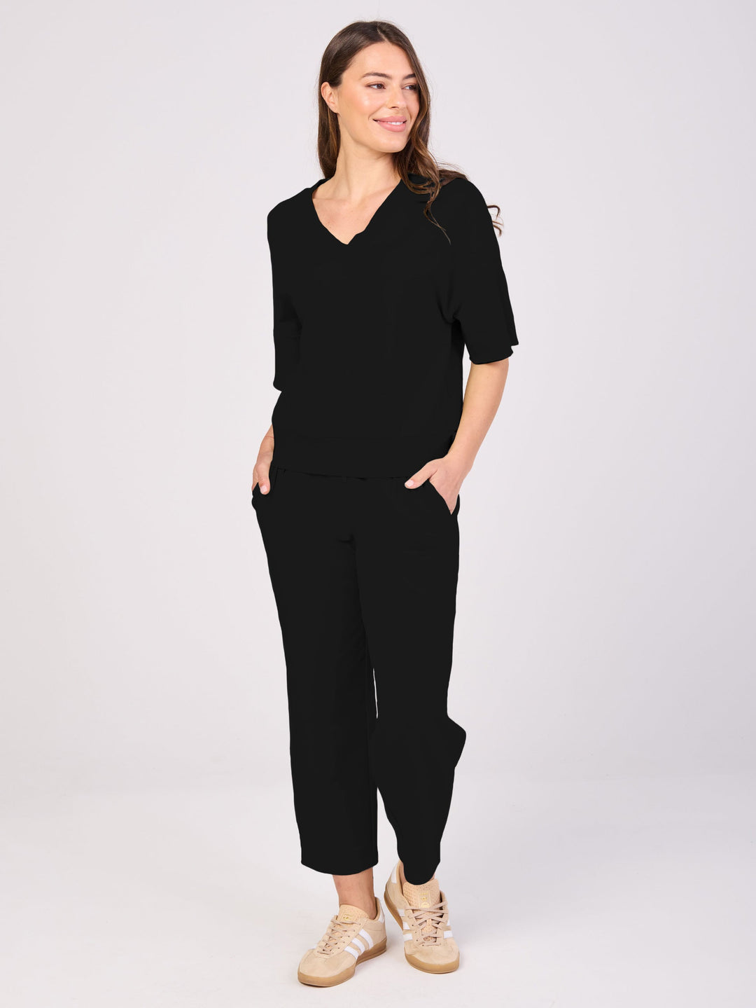 V Neck Sweat  - Black