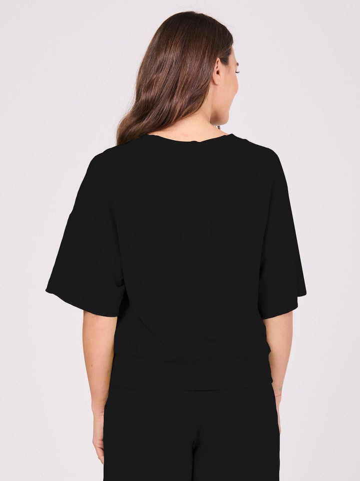 V Neck Sweat  - Black