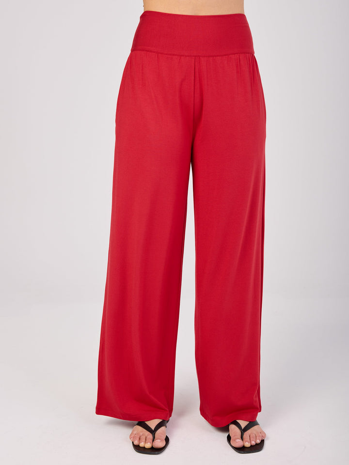 Nomad Modal Wide Leg Pant - Cherry