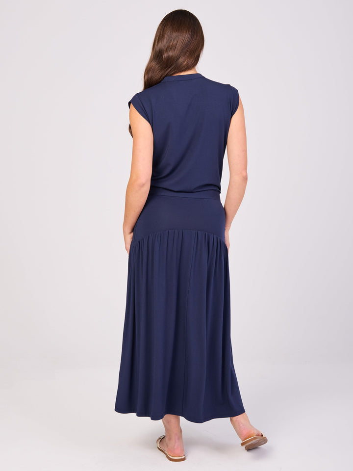 Nero Placket Tee- Navy