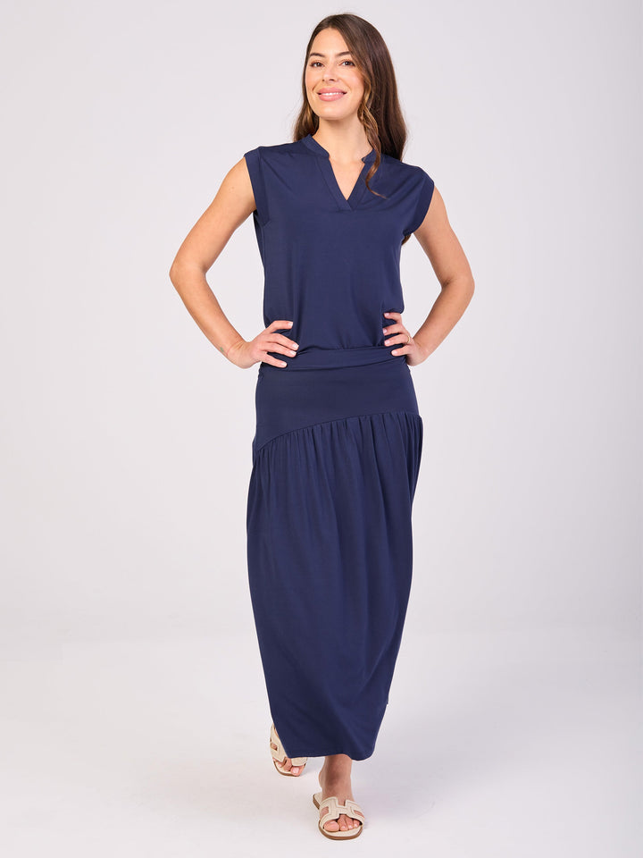 Nero Placket Tee- Navy