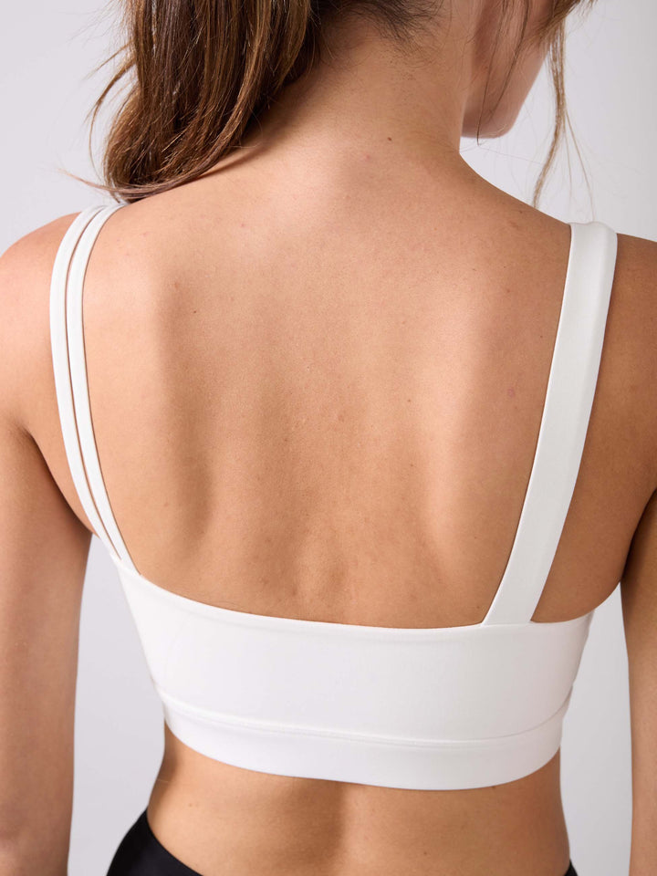 Elevate Double Strap Sports Bra - White