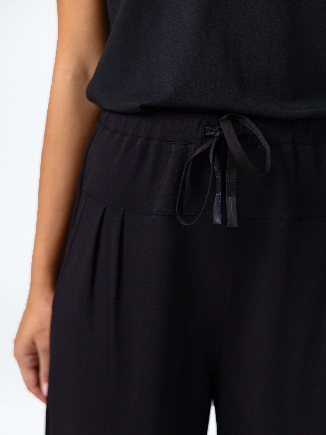 Kyoto Ankle Length French Terry Jogger - Black